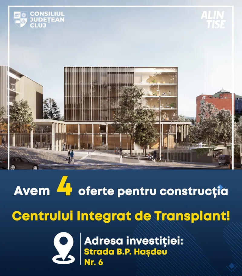 Începe evaluarea candidaturilor pentru construirea Centrului Integrat de Transplant de la Cluj