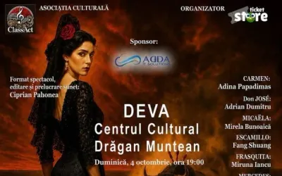 „Carmen – Eterna” la Deva: spectacol la Centrul Cultural „Drăgan Muntean” pe 4 octombrie 2026, ora 19:00
