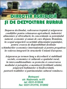 DIRECŢIA AGRICOLĂ ŞI DE DEZVOLTARE RURALĂ