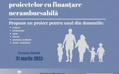 O nouă sesiune de depunere a proiectelor cu finanțare  nerambursabilă