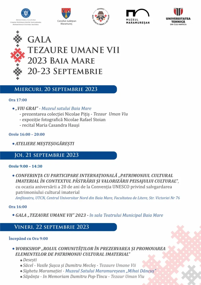Gala „Tezaure Umane Vii” - un eveniment de celebrare a patrimoniului  cultural maramureșean