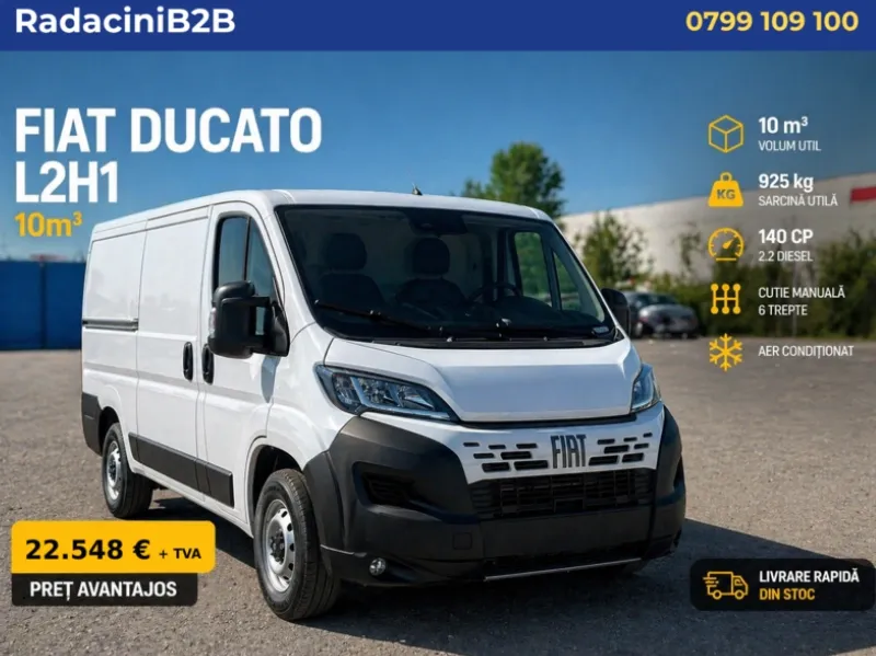 FIAT Ducato Furgone L2H1 – 2.2 Diesel, 120 CP , 10 m³