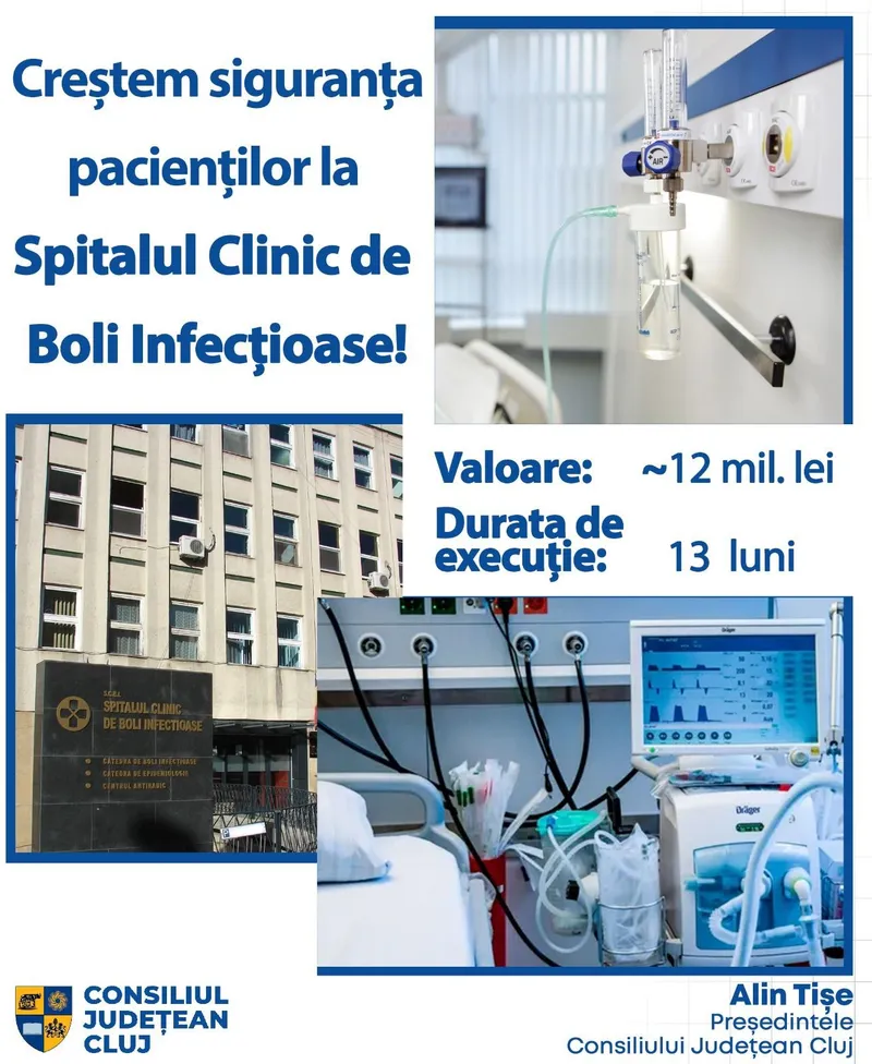 Au început lucrările pentru creșterea siguranței pacienților Spitalului Clinic de Boli Infecțioase Cluj-Napoca