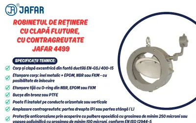 Robinet de reținere cu clapă fluture, cu contragreutate JAFAR 4499
