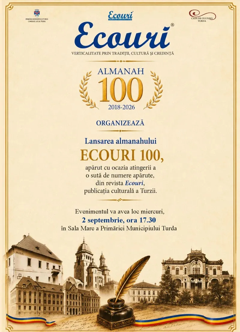 Lansarea Almanahului „Ecouri 100” la Primăria Municipiului Turda