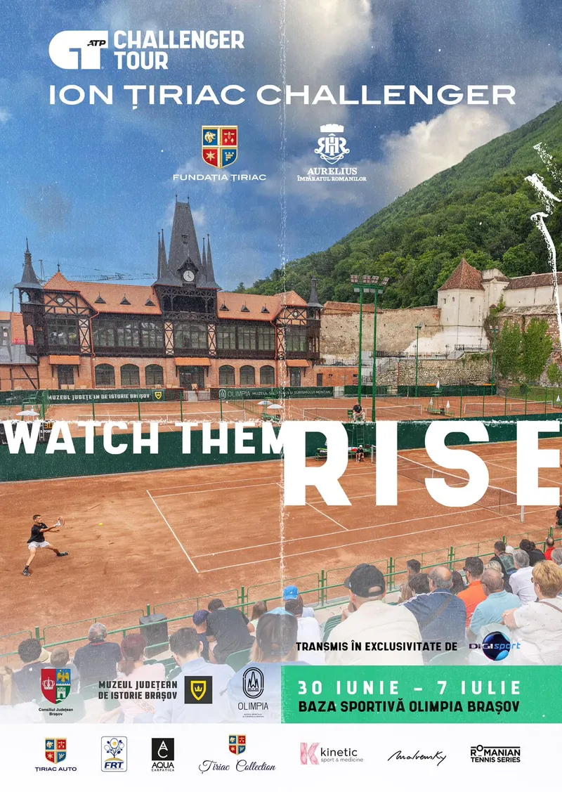 Turneul internațional de tenis ATP „Ion Țiriac Challenger” revine la Brașov în perioada 30 iunie - 7 iulie 2024