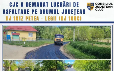 Lucrări de asfaltare pe drumul județean DJ 161Z Petea – Legii (DJ 109C)