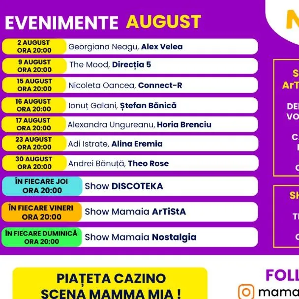 Ce se întâmplă în Mamaia în luna august: muzică, spectacole, istorie și valuri de distracție