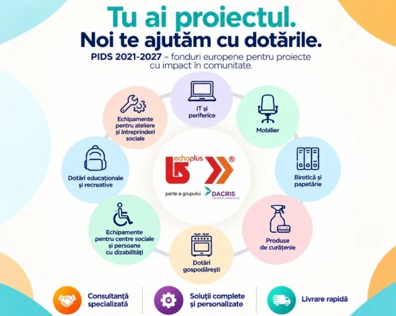 Dotări pentru proiecte PIDS? Găsim soluții pentru fiecare nevoie.