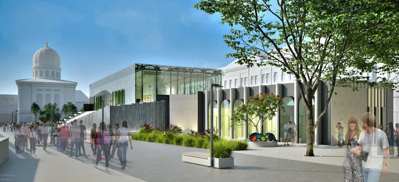 În Piațeta Independenței au început lucrările la fântâna  arteziană cu efect de tip cascadă