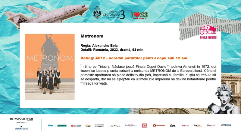 „Metronom”, un film despre libertate, va fi vizionat la  „Cinema în aer liber”