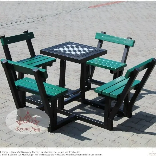 Set Mobilier Exterior Parc, Grădină, Masă și 2 Bănci cu Spătar CÂMPINA 4
