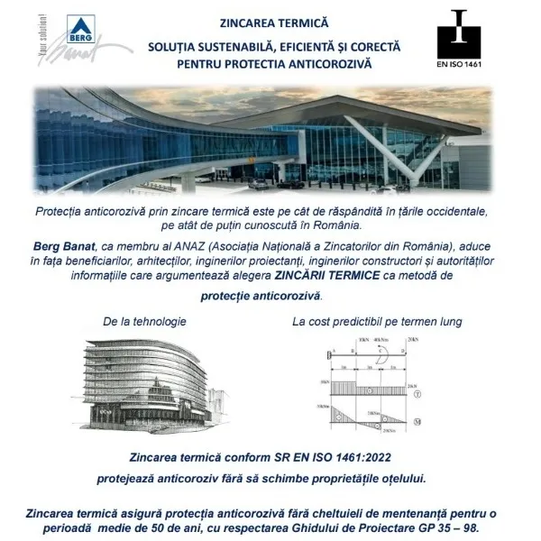OȚELUL PROTEJAT ANTICOROZIV PRIN ZINCARE TERMMICĂ ÎȘI PĂSTREAZĂ CARACTERISTICILE DE REZISTENȚĂ