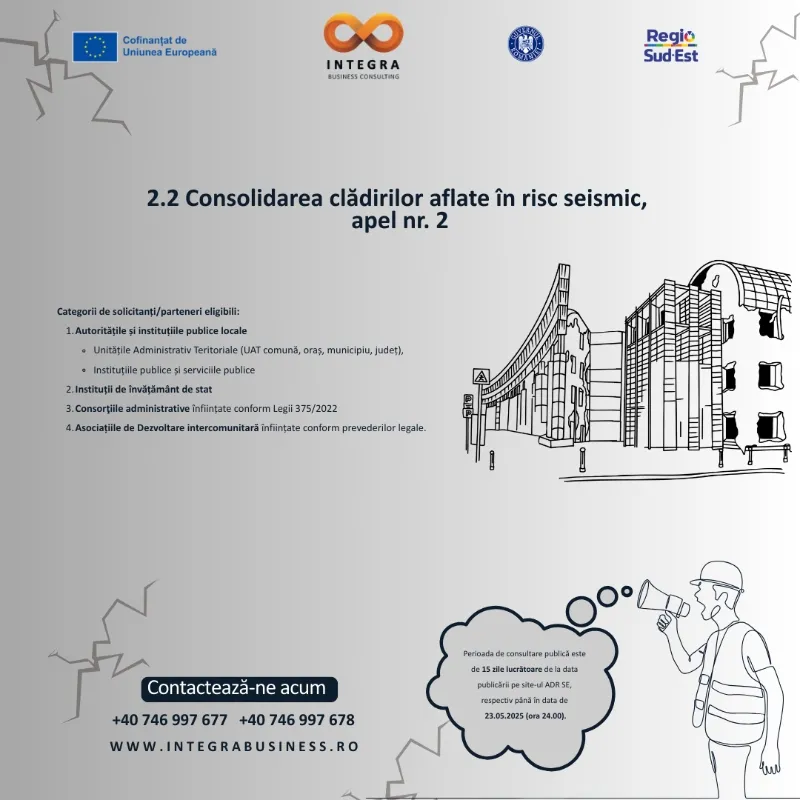 Acțiunea 2.2 Consolidarea clădirilor aflate în risc seismic