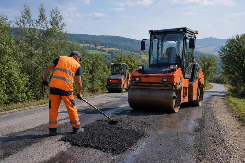 Consiliul Județean Cluj execută lucrări de întreținere pe DJ 107F Luncani – limită cu județul Alba