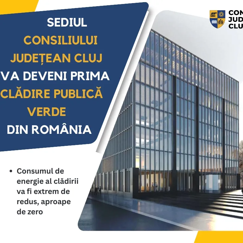 Sediul Consiliului Județean Cluj va deveni prima clădire publică verde din România
