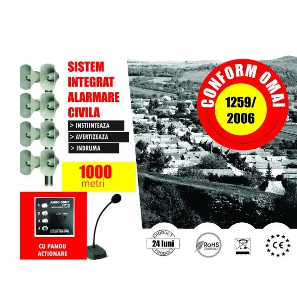 Alarmare Civila- 60 dB Raza Actiune 1000 m