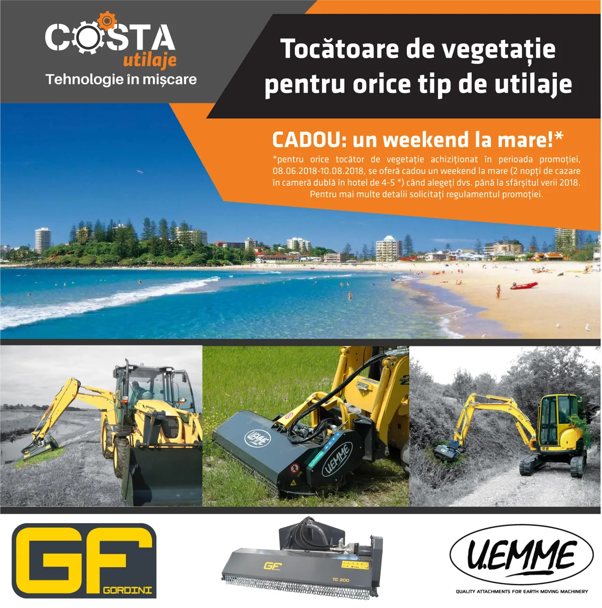 Tocătoare de vegetaţie pentru orice tip de utilaje. CADOU un weekend la mare*
