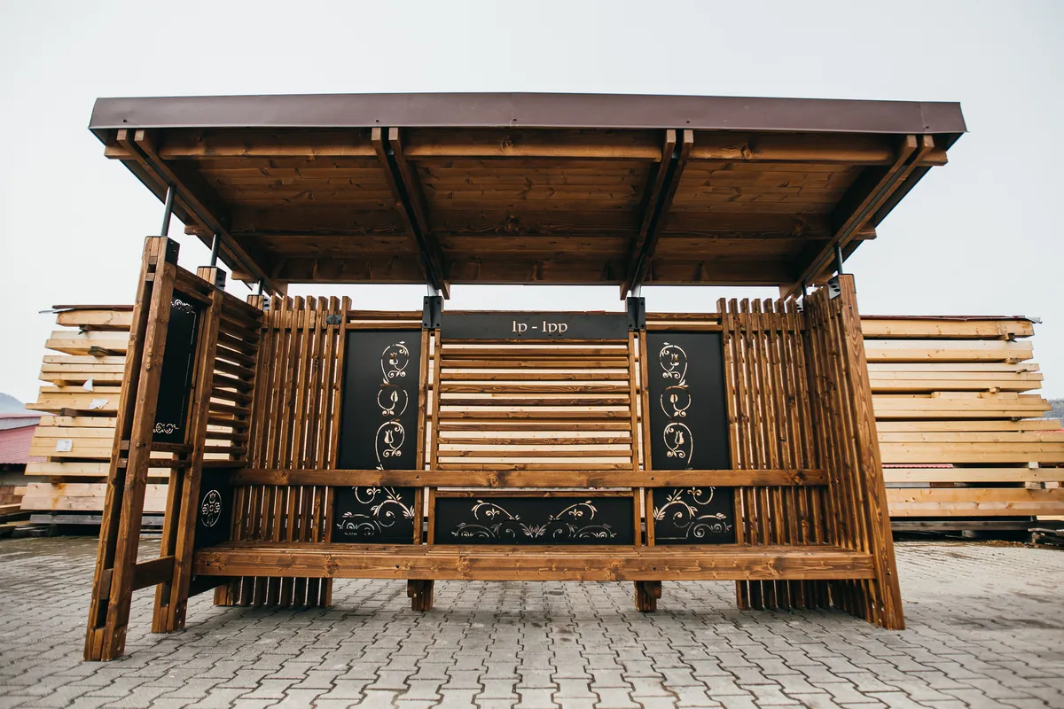 Stație de așteptare autobuz Folcstop - Tip 2 învelit cu tablă prefălțuită