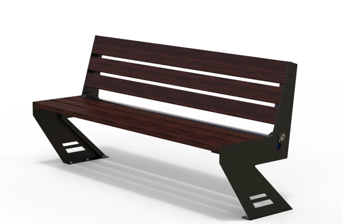 Banca Inteligentă din lemn tratat sau StrongPlast alimentată la rețea