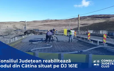 Consiliul Județean reabilitează podul din Cătina situat pe drumul județean DJ 161E