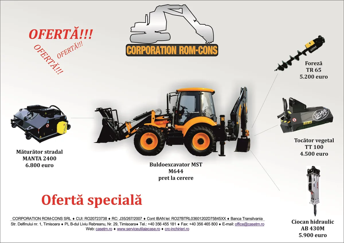 Oferta atasamente buldoexcavator