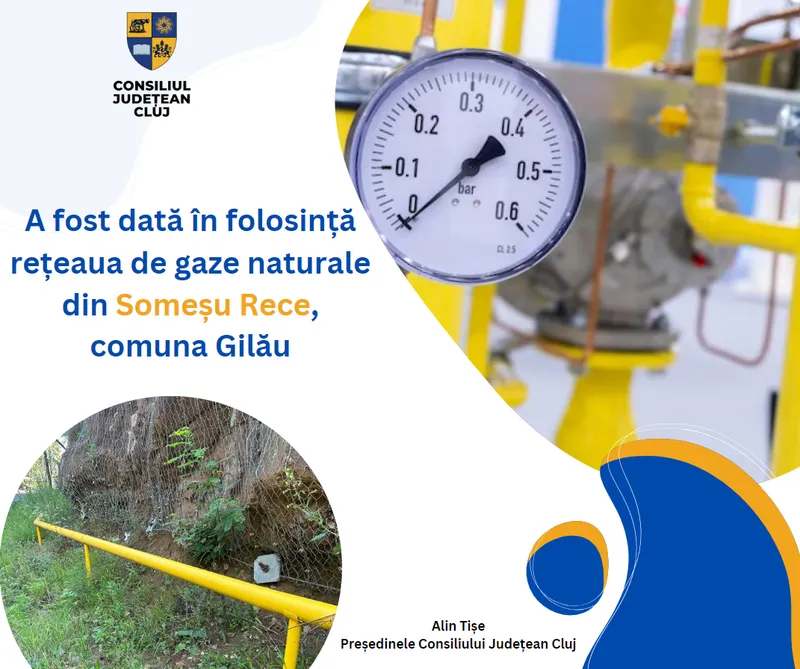 A fost dată în folosință rețeaua de gaze naturale din Someșu Rece, comuna Gilău