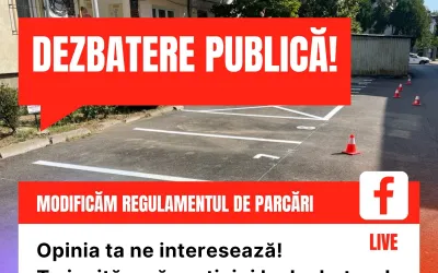 Primăria Municipiului Focșani îi invită pe cetățeni să participe la o dezbatere publică