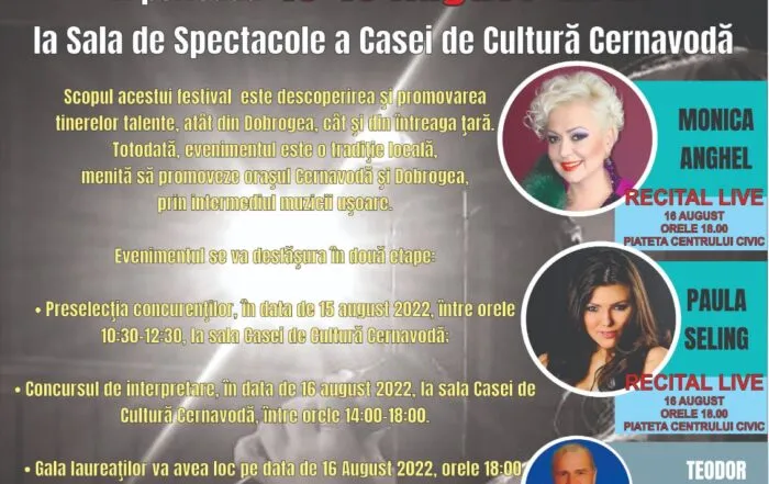 FESTIVALUL DE MUZICĂ UŞOARĂ „AXIOPOLIS” EDITIA a XIV-a , 15-16 august 2022