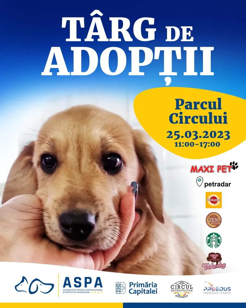 Târg de adopții de căței în Parcul Circului