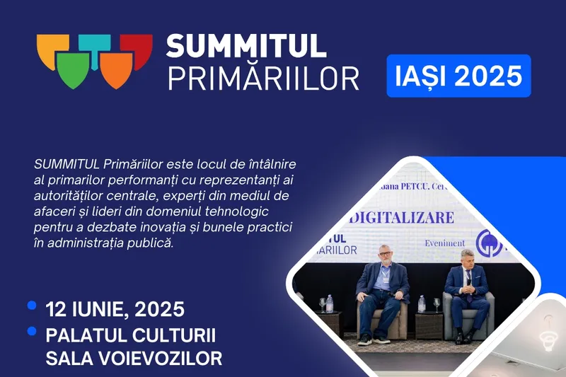 Summitul Primăriilor 2025 se mută într-un cadru spectaculos, la Palatul Culturii din Iași!