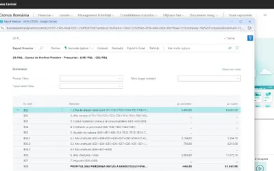 Raportarea Financiară în ERP Microsoft Dynamics 365 Business Central