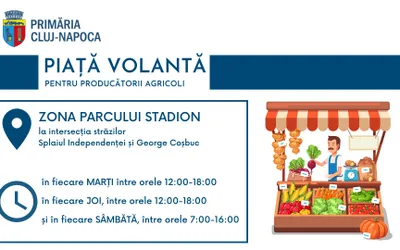 Toate piețele volante se desfășoară în zona parcului Stadion