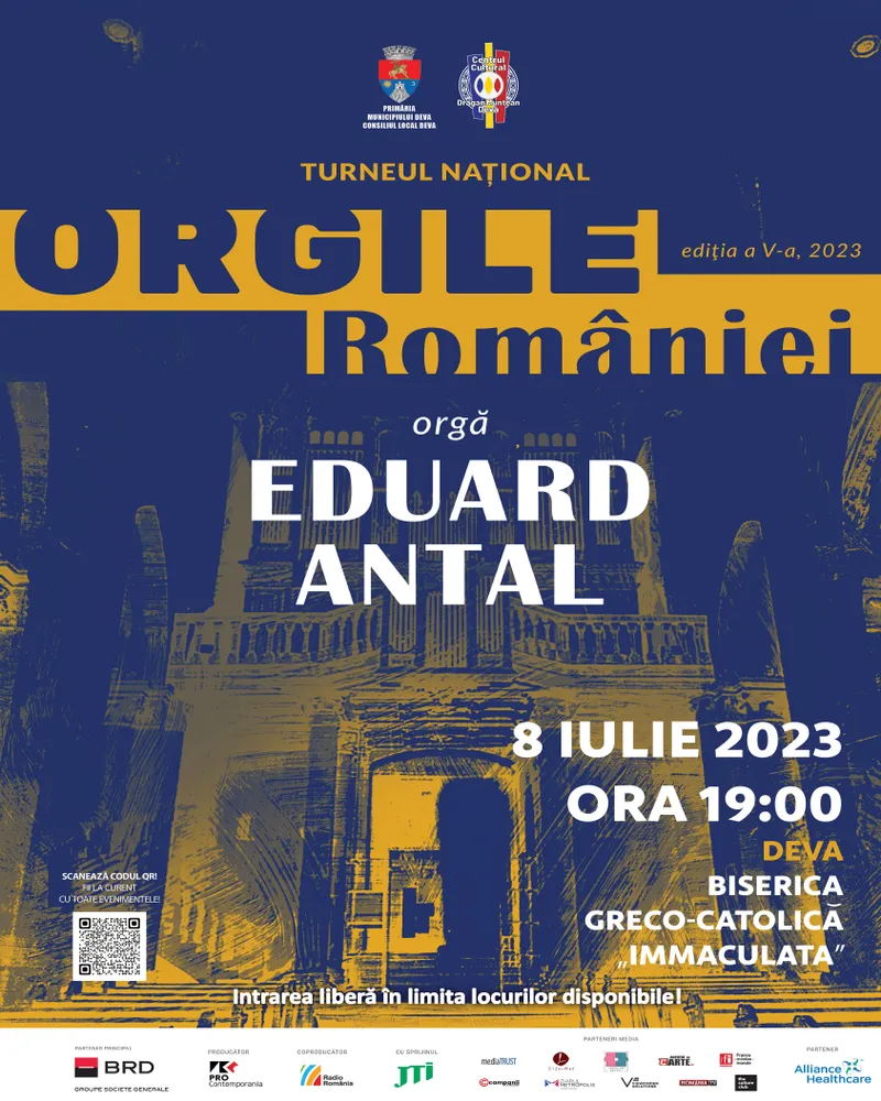 Orgile României – Deva, 8 iulie 2023  Organistul Eduard Antal susţine 10 concerte în ediţia a V-a  a Turneului Naţional Orgile României
