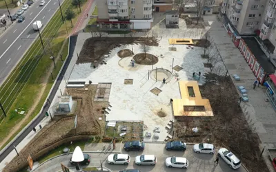 Lucrările la Piațeta Nufărul au ajuns la stadiul de 80%