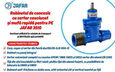 Robinet de concesie cu sertar cauciucat și mufă rapidă pentru PE JAFAR 3510