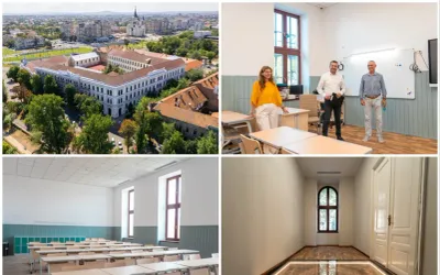 Lucrările de eficientizare energetică la Colegiul Național „Emanuil Gojdu” din Oradea, finalizate în proporție de 95%