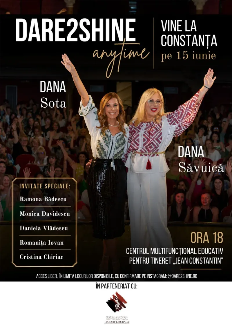 Centrul Cultural „Teodor T. Burada”, partener al evenimentului Dare2Shine Constanța pe 15 iunie 2026
