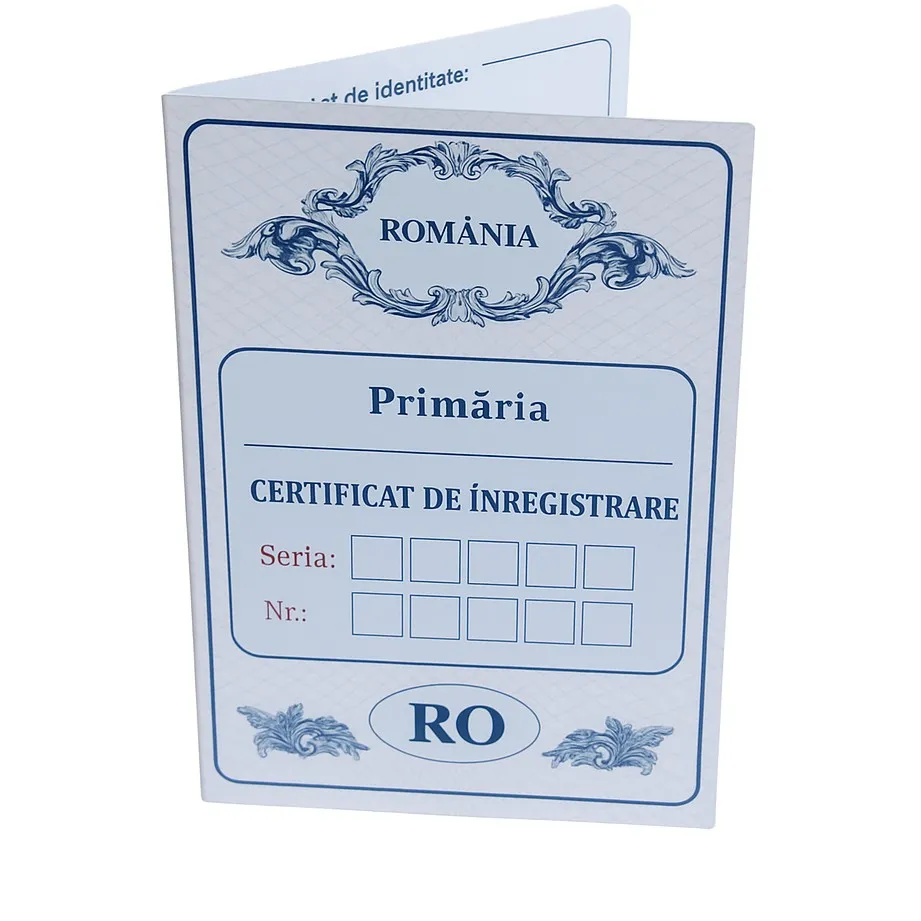 Certificat Înregistrare Pentru vehicule fără obligația înmatriculării