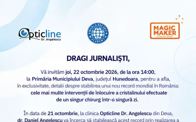 Deva: conferință de presă pe 22 octombrie pentru prezentarea tentativei unui record mondial în oftalmologie