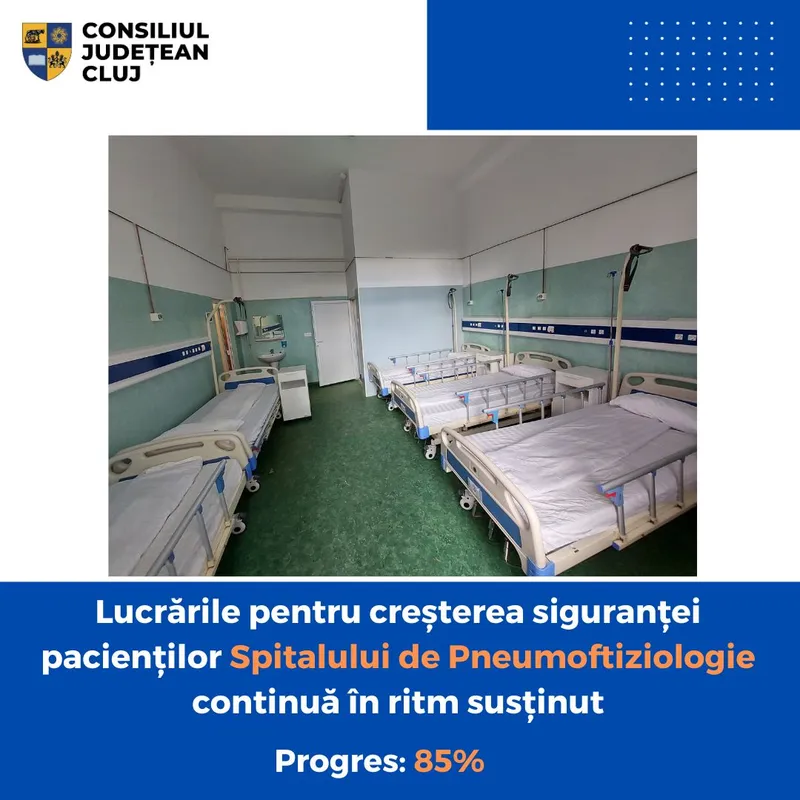 Lucrările pentru creșterea siguranței pacienților Spitalului de Pneumoftiziologie continuă în ritm susținut