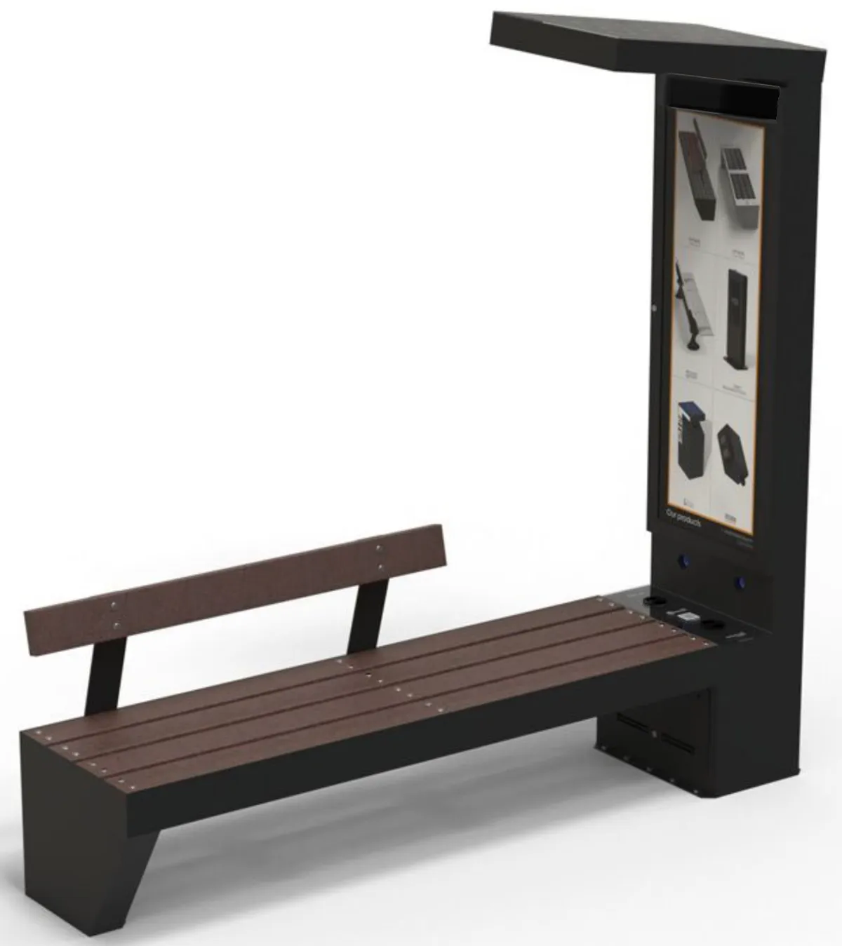 Banca Inteligenta din StrongPlast(produs 100% ecologic, fara costuri de intretinere) cu Totem de informare