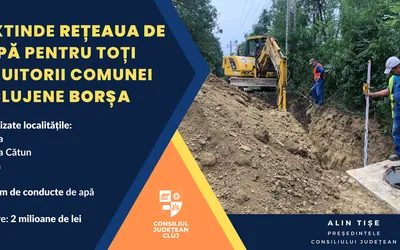 Se extinde rețeaua de apă pentru toți locuitorii comunei clujene Borșa