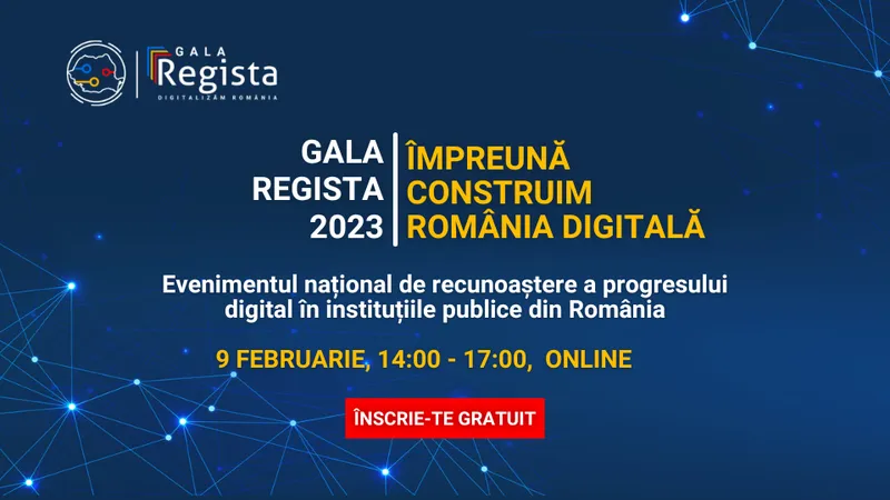 Au început înscrierile la Gala Regista Online - evenimentul național de recunoaștere a progresului digital în instituțiile publice din România