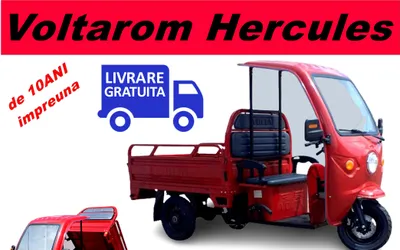 Triciclu Electric, fara permis - oras/comuna - Motor 3900W, Voltarom Hercules, Tuk Tuk, Cu Cabina