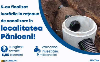 Localitatea clujeană Păniceni, racordată la canalizare