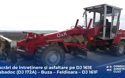 Consiliul Județean a demarat lucrări de întreținere și asfaltare pe DJ 161E Habadoc (DJ 172A) – Buza – Feldioara – DJ 161F