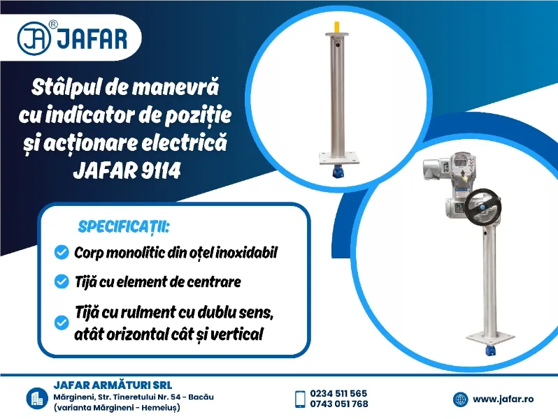 Stâlp de manevră cu indicator de poziție pentru acționare electrică JAFAR 9114