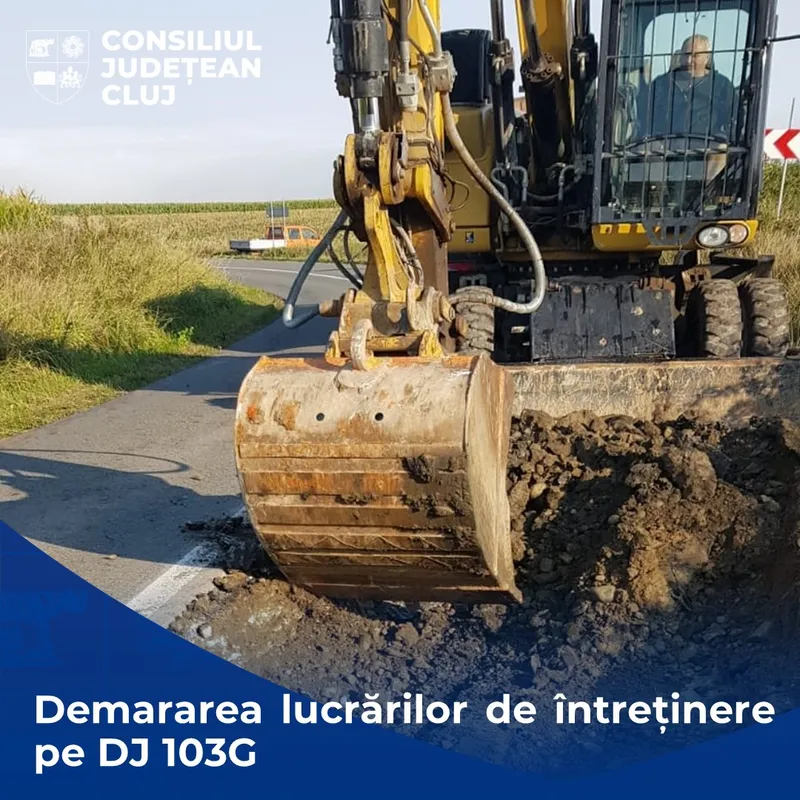 Consiliul Județean desfășoară lucrări de întreținere pe drumul județean 103G, pe 45,6 km