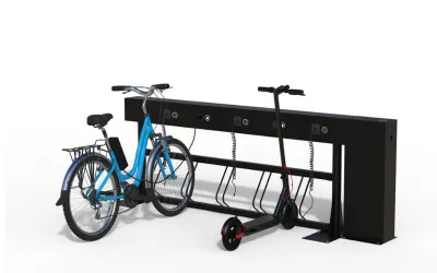 Stație Incărcare Trotinete / Biciclete Electrice alimentată la rețea